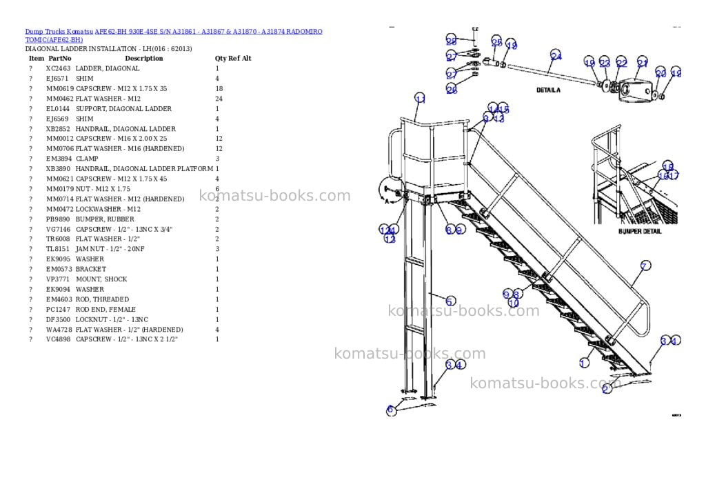 Komatsu afe62-bh 930e-4se s/n a31861 - a31867 & a31870 - a31874 radomiro tomic Parts catalog cover Page 8