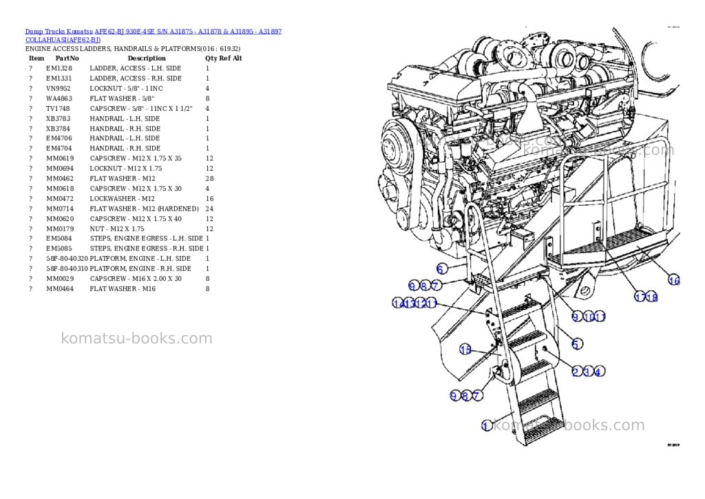 Komatsu afe62-bj 930e-4se s/n a31875 - a31878 & a31895 - a31897 collahuasi Parts catalog cover Page 8 Komatsu afe62-bj 930e-4se s/n a31875 - a31878 & a31895 - a31897 collahuasi Parts catalog cover Page 8