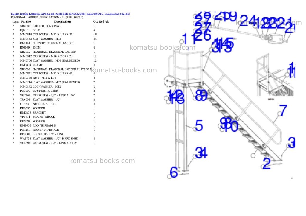 Komatsu afe62-bs 930e-4se s/n a32068 - a32069 oyu tolgoi Parts catalog cover Page 9 Komatsu afe62-bs 930e-4se s/n a32068 - a32069 oyu tolgoi Parts catalog cover Page 9