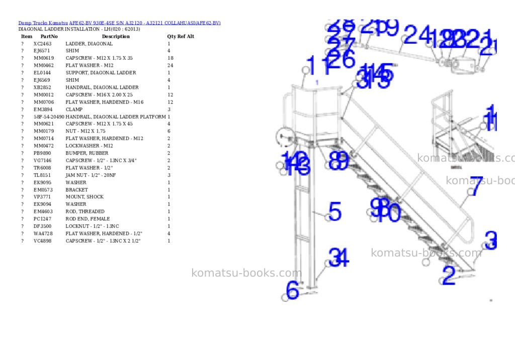 Komatsu AFE62-BV 930E-4SE S/N A32120 - A32121 COLLAHUASI Parts catalog cover Page 10 Komatsu AFE62-BV 930E-4SE S/N A32120 - A32121 COLLAHUASI Parts catalog cover Page 10