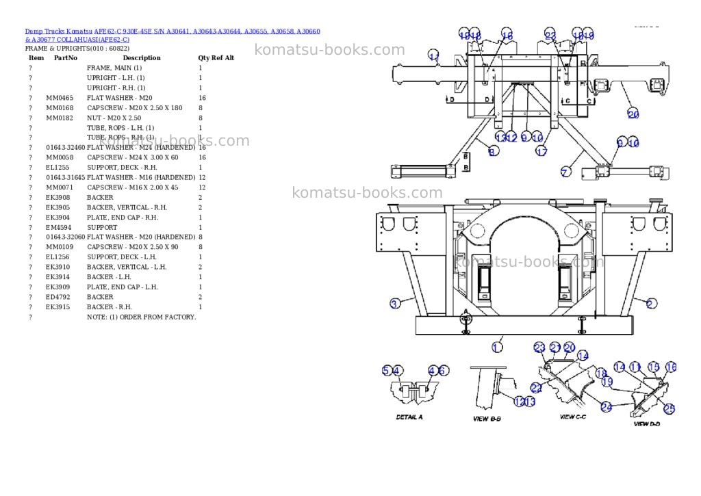 Komatsu afe62-c 930e-4se s/n a30641, a30643-a30644, a30655, a30658, a30660 & a30677 collahuasi Parts catalog cover Page 5 Komatsu afe62-c 930e-4se s/n a30641, a30643-a30644, a30655, a30658, a30660 & a30677 collahuasi Parts catalog cover Page 5