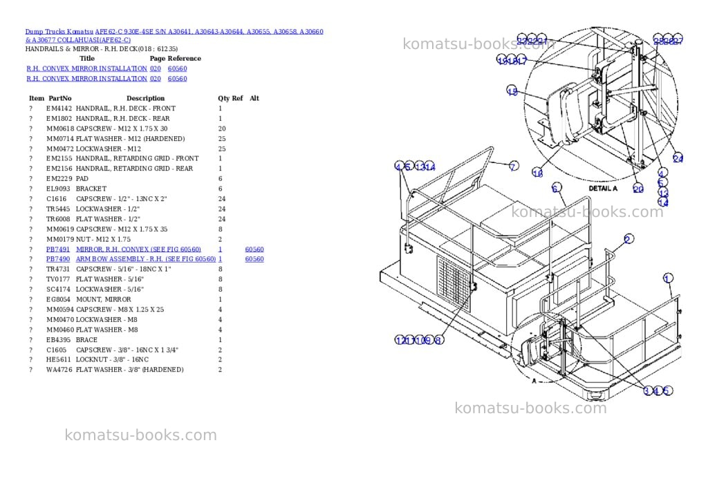 Komatsu afe62-c 930e-4se s/n a30641, a30643-a30644, a30655, a30658, a30660 & a30677 collahuasi Parts catalog cover Page 9 Komatsu afe62-c 930e-4se s/n a30641, a30643-a30644, a30655, a30658, a30660 & a30677 collahuasi Parts catalog cover Page 9