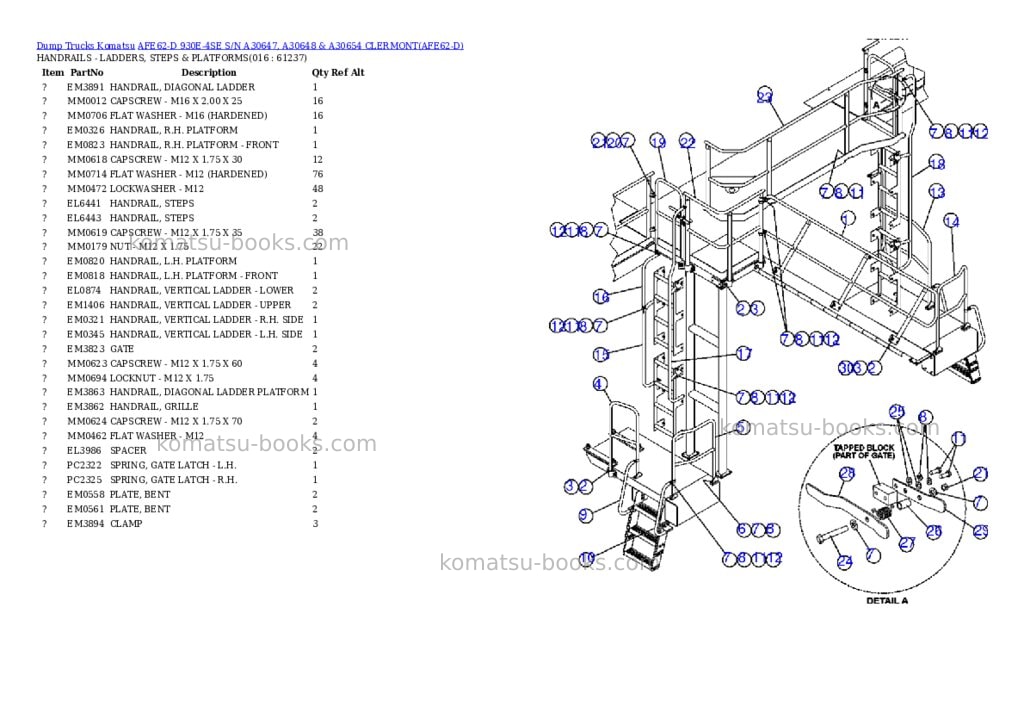 Komatsu afe62-d 930e-4se s/n a30647, a30648 & a30654 clermont Parts catalog cover Page 4