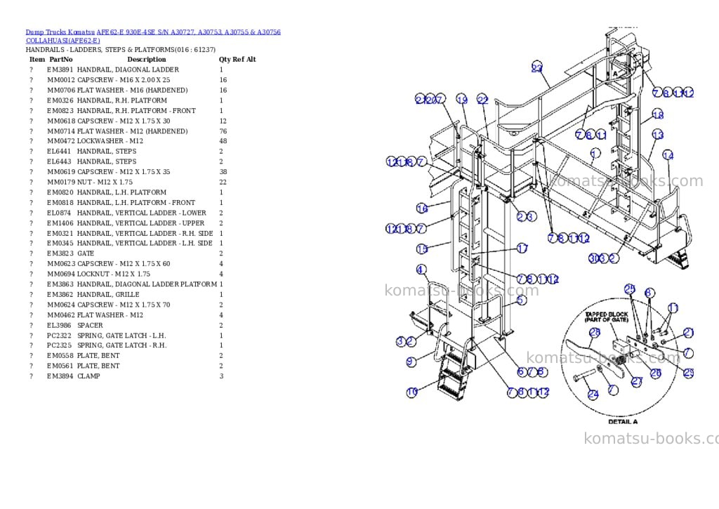 Komatsu afe62-e 930e-4se s/n a30727, a30753, a30755 & a30756 collahuasi Parts catalog cover Page 8 Komatsu afe62-e 930e-4se s/n a30727, a30753, a30755 & a30756 collahuasi Parts catalog cover Page 8
