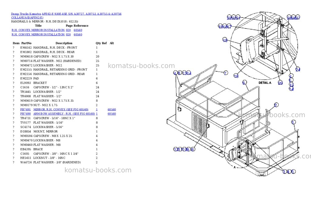 Komatsu afe62-e 930e-4se s/n a30727, a30753, a30755 & a30756 collahuasi Parts catalog cover Page 9 Komatsu afe62-e 930e-4se s/n a30727, a30753, a30755 & a30756 collahuasi Parts catalog cover Page 9