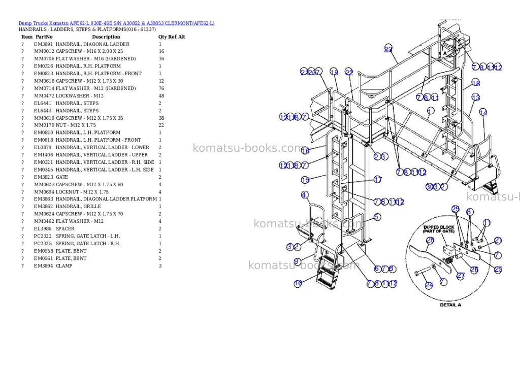 Komatsu afe62-l 930e-4se s/n a30852 & a30853 clermont Parts catalog cover Page 8 Komatsu afe62-l 930e-4se s/n a30852 & a30853 clermont Parts catalog cover Page 8