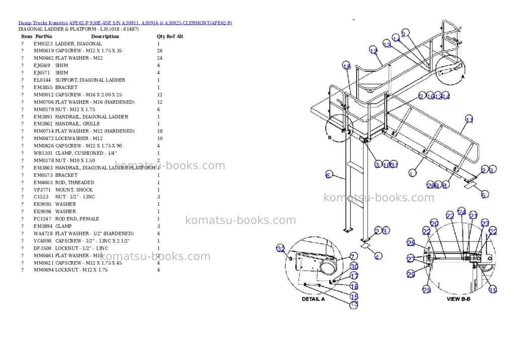 Komatsu afe62-p 930e-4se s/n a30911, a30914 & a30925 clermont Parts catalog cover Page 9 Komatsu afe62-p 930e-4se s/n a30911, a30914 & a30925 clermont Parts catalog cover Page 9