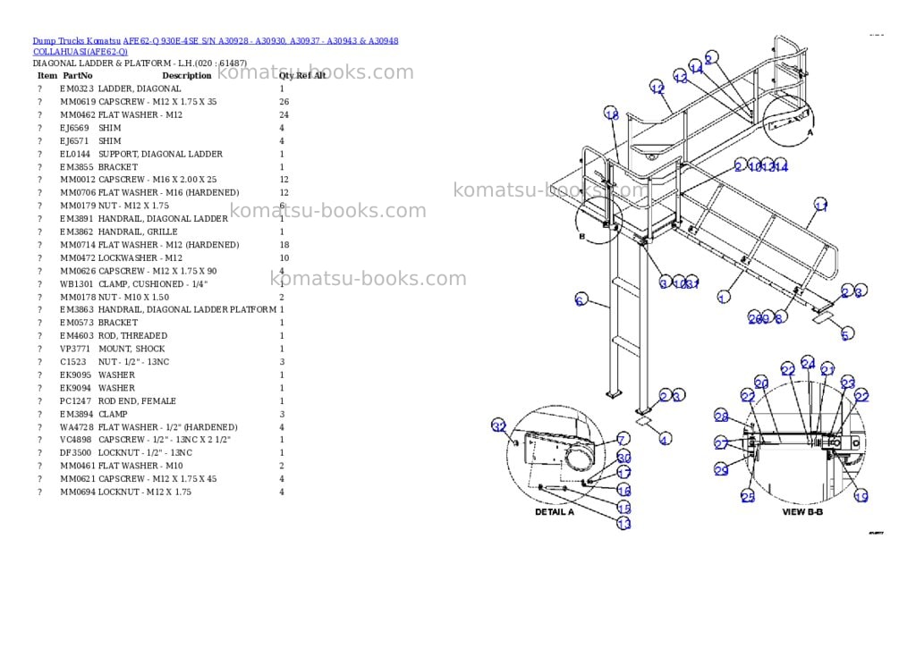 Komatsu afe62-q 930e-4se s/n a30928 - a30930, a30937 - a30943 & a30948 collahuasi Parts catalog cover Page 10 Komatsu afe62-q 930e-4se s/n a30928 - a30930, a30937 - a30943 & a30948 collahuasi Parts catalog cover Page 10