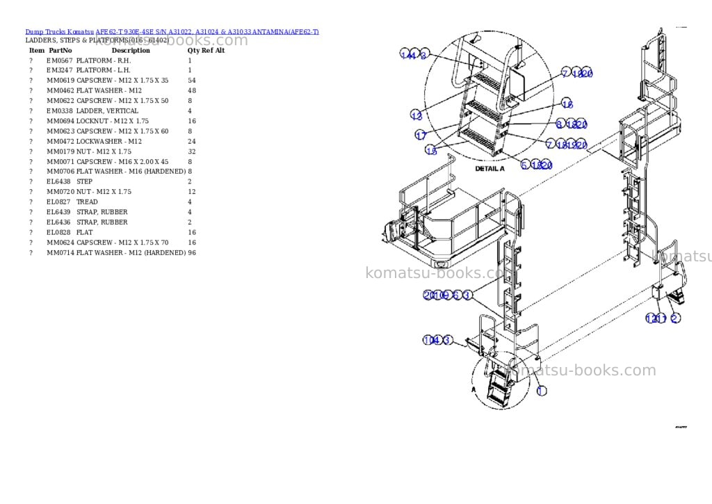 Komatsu afe62-t 930e-4se s/n a31022, a31024 & a31033 antamina Parts catalog cover Page 8 Komatsu afe62-t 930e-4se s/n a31022, a31024 & a31033 antamina Parts catalog cover Page 8