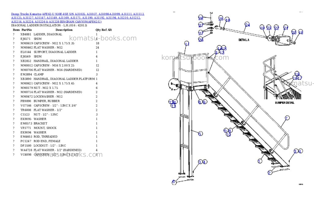Komatsu afe62-u 930e-4se s/n a31035, a31037, a31098-a31099, a31111, a31113, a31125, a31127, a31147, a31149, a31169, a31171, a31190, a31192, a31194, a31210, a31212, a31214, a31224, a31226 & a31228 bingham canyon Parts catalog cover Page 8 Komatsu afe62-u 930e-4se s/n a31035, a31037, a31098-a31099, a31111, a31113, a31125, a31127, a31147, a31149, a31169, a31171, a31190, a31192, a31194, a31210, a31212, a31214, a31224, a31226 & a31228 bingham canyon Parts catalog cover Page 8