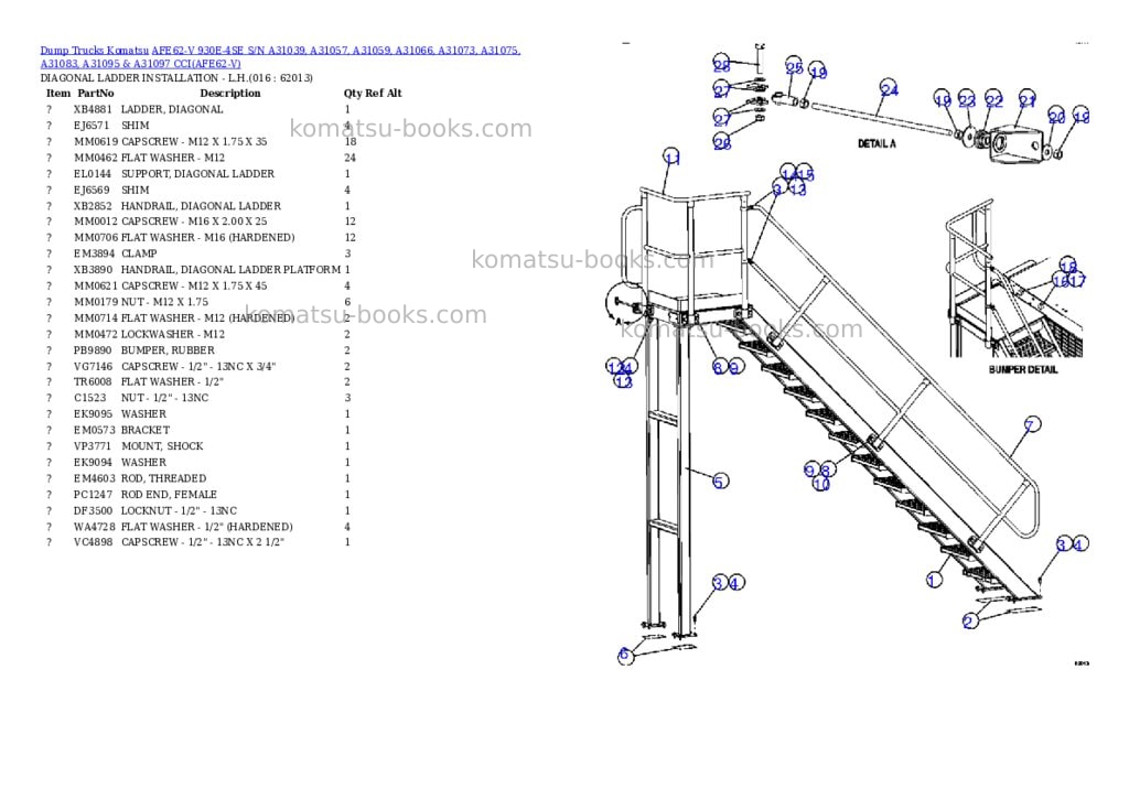 Komatsu afe62-v 930e-4se s/n a31039, a31057, a31059, a31066, a31073, a31075, a31083, a31095 & a31097 cci Parts catalog cover Page 8
