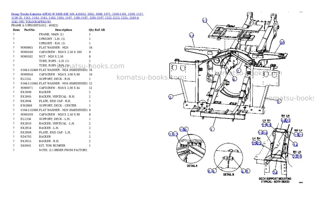 Komatsu afe62-w 930e-4se s/n a31053, 1055, 1069, 1071, 1100-1101, 1109, 1117, 1130-32, 1141, 1143, 1145, 1163, 1165, 1167, 1185-1187, 1205-1207, 1222-1223, 1225, 1240 & 1242 oyu tolgoi Parts catalog cover Page 6 Komatsu afe62-w 930e-4se s/n a31053, 1055, 1069, 1071, 1100-1101, 1109, 1117, 1130-32, 1141, 1143, 1145, 1163, 1165, 1167, 1185-1187, 1205-1207, 1222-1223, 1225, 1240 & 1242 oyu tolgoi Parts catalog cover Page 6