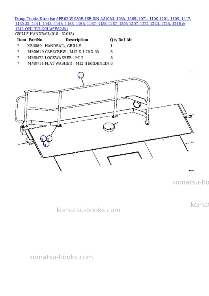 Komatsu afe62-w 930e-4se s/n a31053, 1055, 1069, 1071, 1100-1101, 1109, 1117, 1130-32, 1141, 1143, 1145, 1163, 1165, 1167, 1185-1187, 1205-1207, 1222-1223, 1225, 1240 & 1242 oyu tolgoi Parts catalog cover Page 9 Komatsu afe62-w 930e-4se s/n a31053, 1055, 1069, 1071, 1100-1101, 1109, 1117, 1130-32, 1141, 1143, 1145, 1163, 1165, 1167, 1185-1187, 1205-1207, 1222-1223, 1225, 1240 & 1242 oyu tolgoi Parts catalog cover Page 9