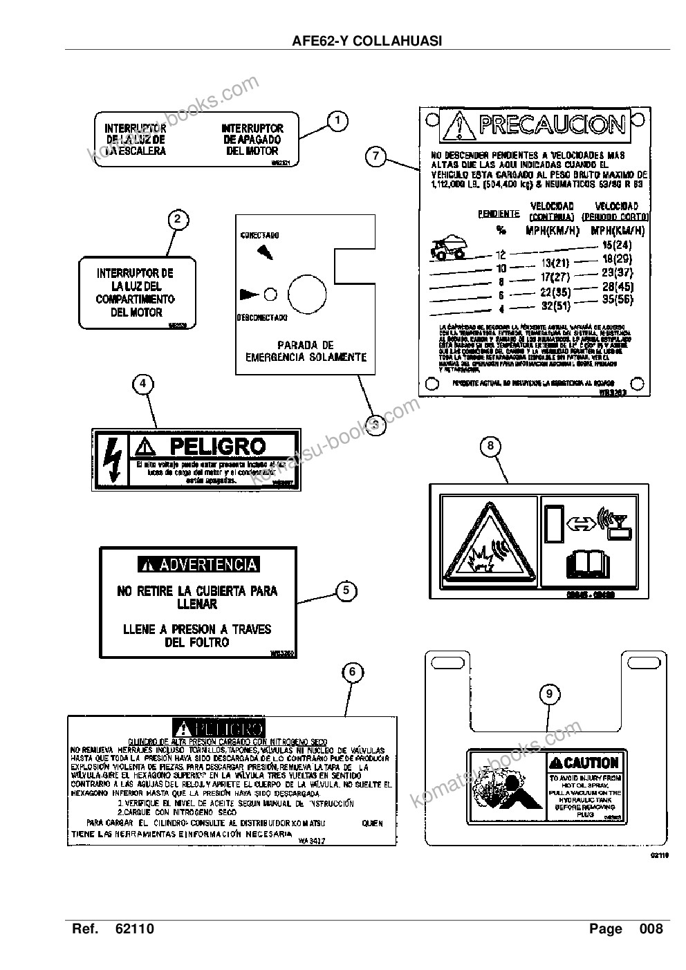 Komatsu afe62-y 930e-4se s/n a31105 & a31107 collahuasi Parts catalog cover Page 10 Komatsu afe62-y 930e-4se s/n a31105 & a31107 collahuasi Parts catalog cover Page 10