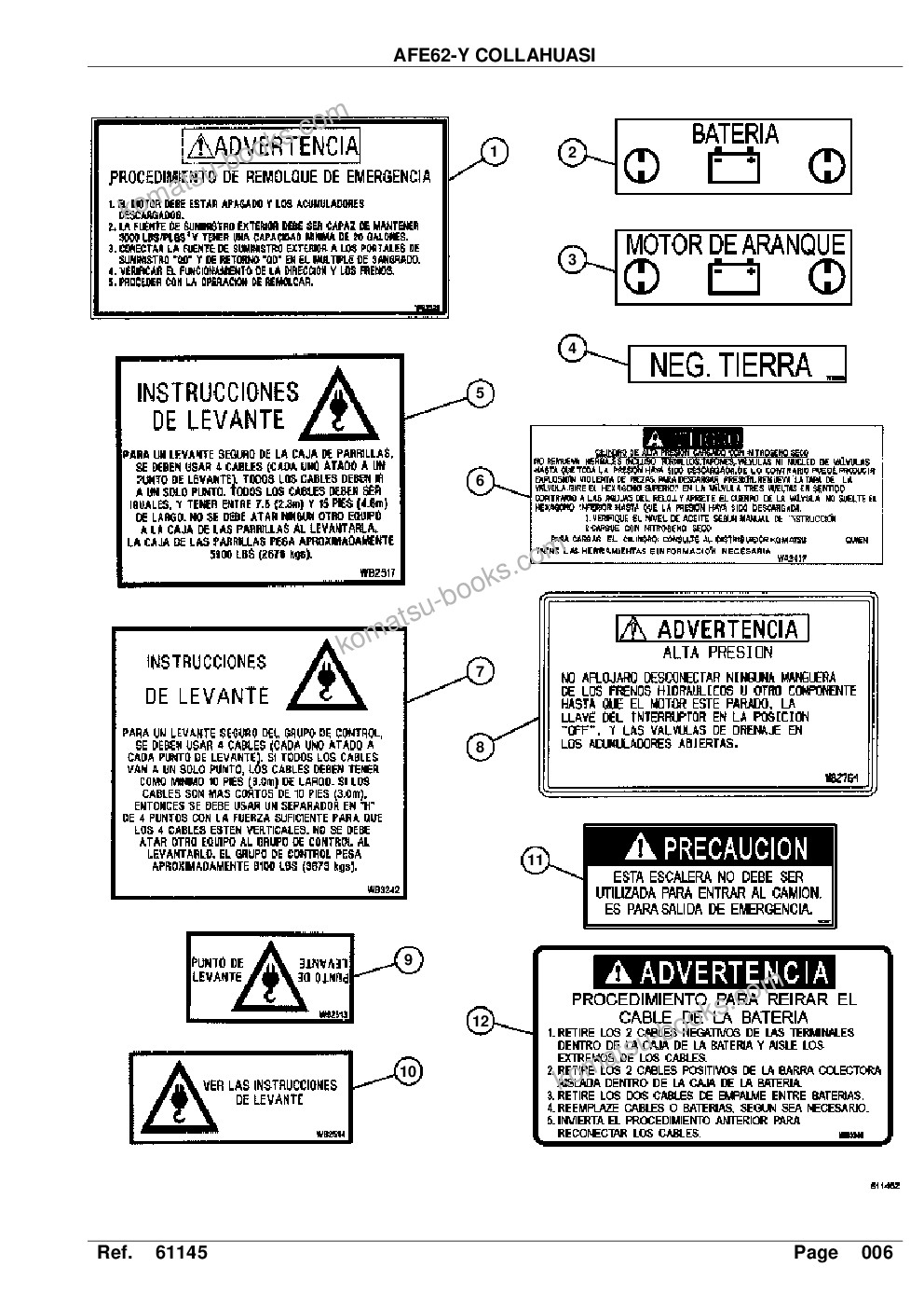Komatsu afe62-y 930e-4se s/n a31105 & a31107 collahuasi Parts catalog cover Page 8 Komatsu afe62-y 930e-4se s/n a31105 & a31107 collahuasi Parts catalog cover Page 8