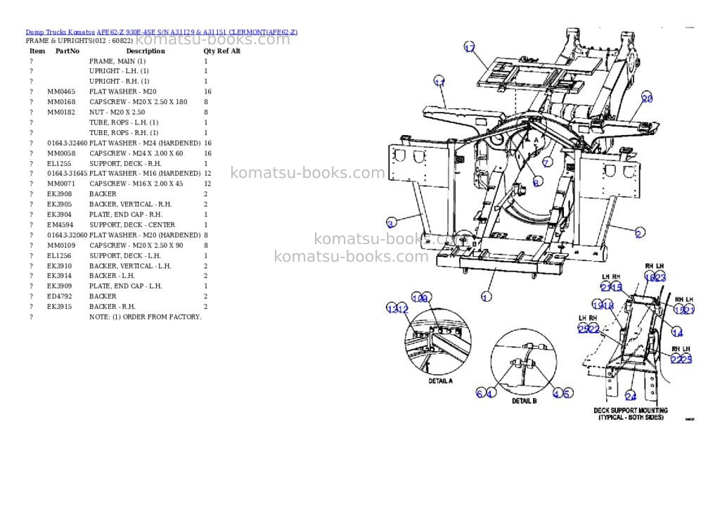 Komatsu afe62-z 930e-4se s/n a31129 & a31151 clermont Parts catalog cover Page 6 Komatsu afe62-z 930e-4se s/n a31129 & a31151 clermont Parts catalog cover Page 6