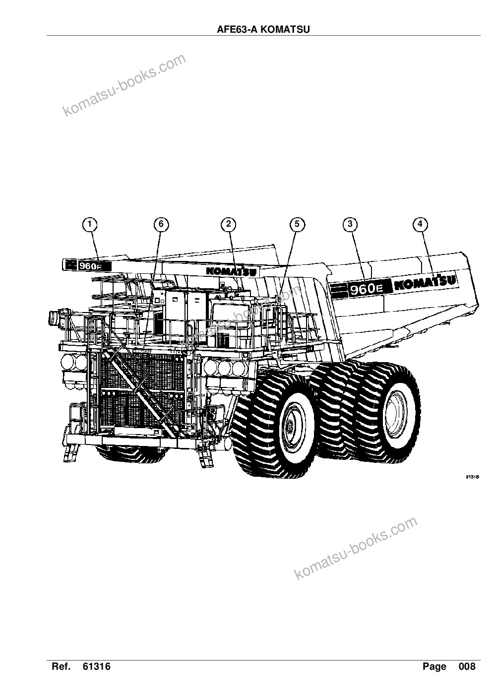 Komatsu afe63-a 960e-1k s/n a50003 - a50008 komatsu Parts catalog cover Page 10