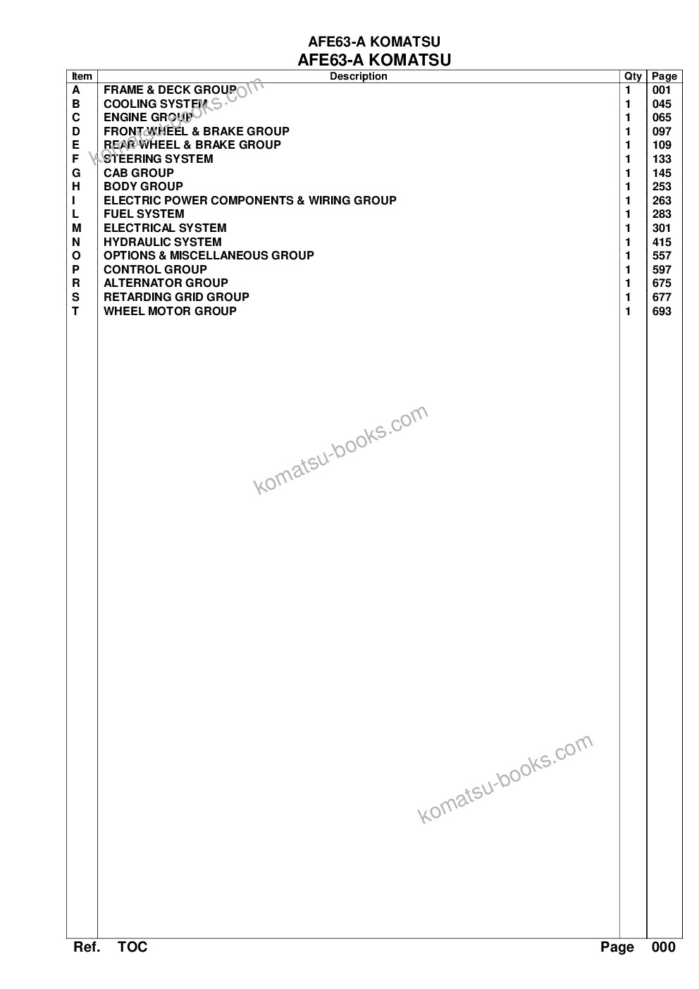 Komatsu afe63-a 960e-1k s/n a50003 - a50008 komatsu Parts catalog cover Page 2