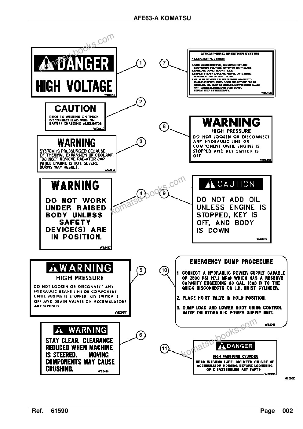 Komatsu afe63-a 960e-1k s/n a50003 - a50008 komatsu Parts catalog cover Page 4