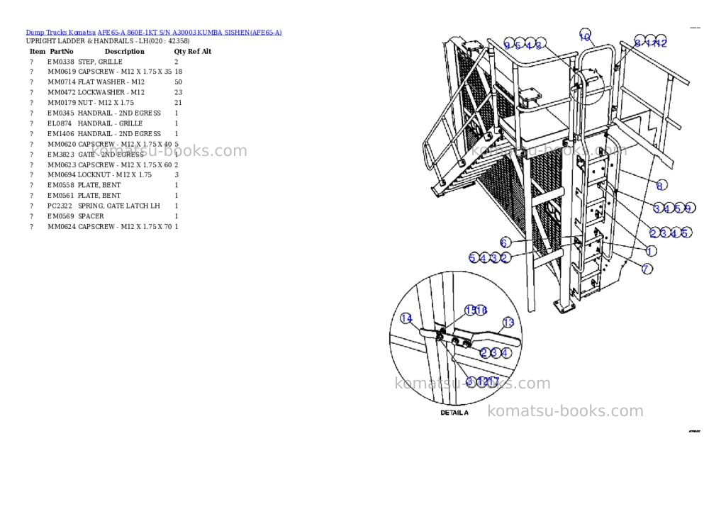 Komatsu afe65-a 860e-1kt s/n a30003 kumba sishen Parts catalog cover Page 10