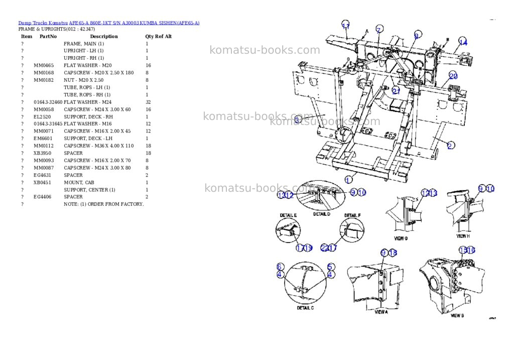 Komatsu afe65-a 860e-1kt s/n a30003 kumba sishen Parts catalog cover Page 6