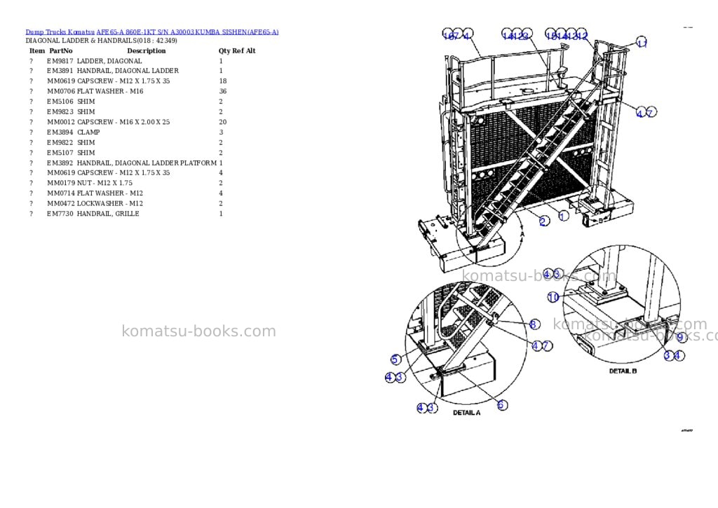 Komatsu afe65-a 860e-1kt s/n a30003 kumba sishen Parts catalog cover Page 9