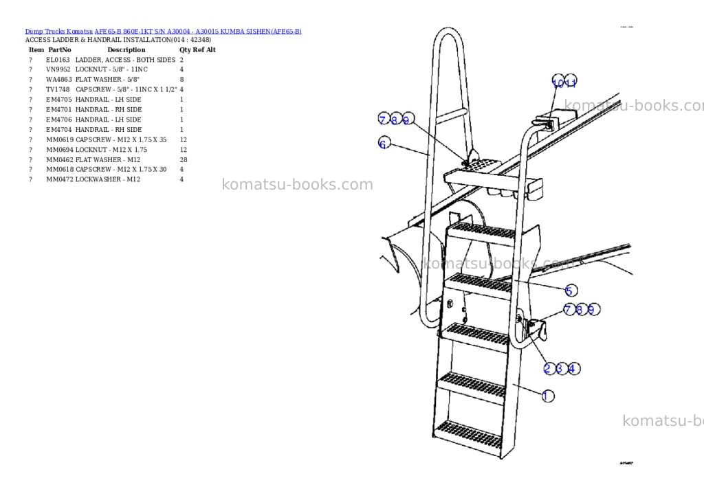 Komatsu afe65-b 860e-1kt s/n a30004 - a30015 kumba sishen Parts catalog cover Page 7 Komatsu afe65-b 860e-1kt s/n a30004 - a30015 kumba sishen Parts catalog cover Page 7