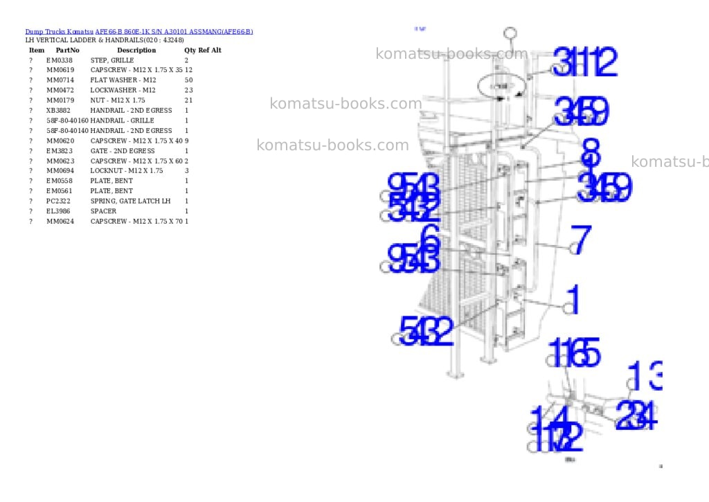 Komatsu afe66-b 860e-1k s/n a30101 assmang Parts catalog cover Page 10 Komatsu afe66-b 860e-1k s/n a30101 assmang Parts catalog cover Page 10