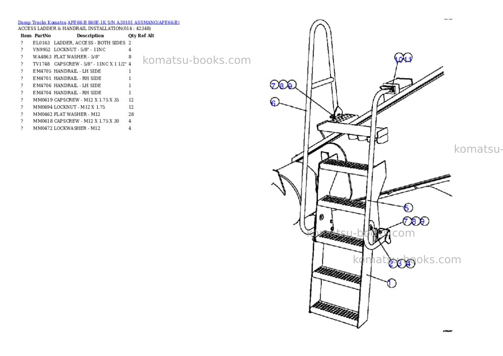 Komatsu afe66-b 860e-1k s/n a30101 assmang Parts catalog cover Page 7 Komatsu afe66-b 860e-1k s/n a30101 assmang Parts catalog cover Page 7