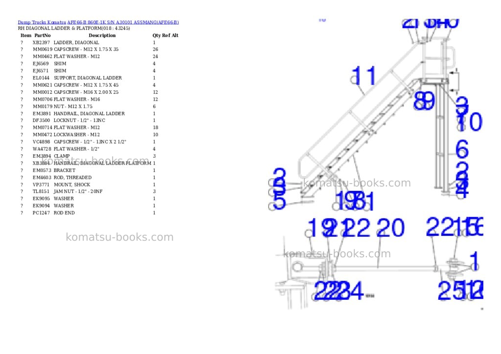 Komatsu afe66-b 860e-1k s/n a30101 assmang Parts catalog cover Page 9 Komatsu afe66-b 860e-1k s/n a30101 assmang Parts catalog cover Page 9