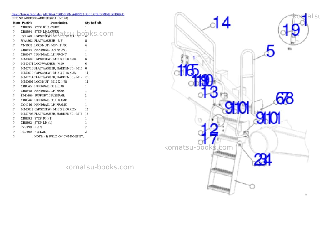 Komatsu afe69-a 730e-8 s/n a40002 haile gold mine Parts catalog cover Page 2 Komatsu afe69-a 730e-8 s/n a40002 haile gold mine Parts catalog cover Page 2