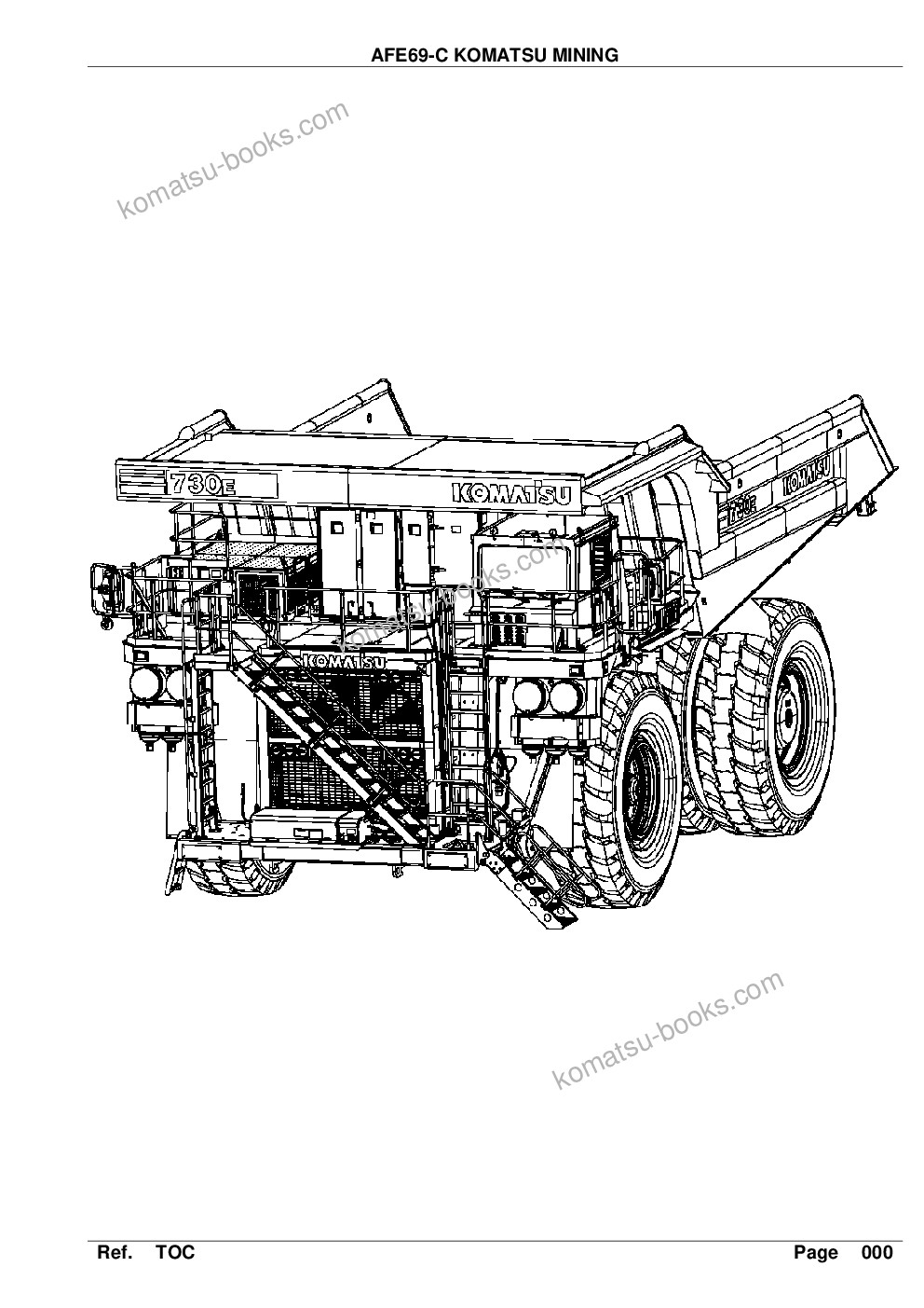 Komatsu afe69-c 730e-8 s/n a40009 - a40013 westmoreland coal Parts catalog cover