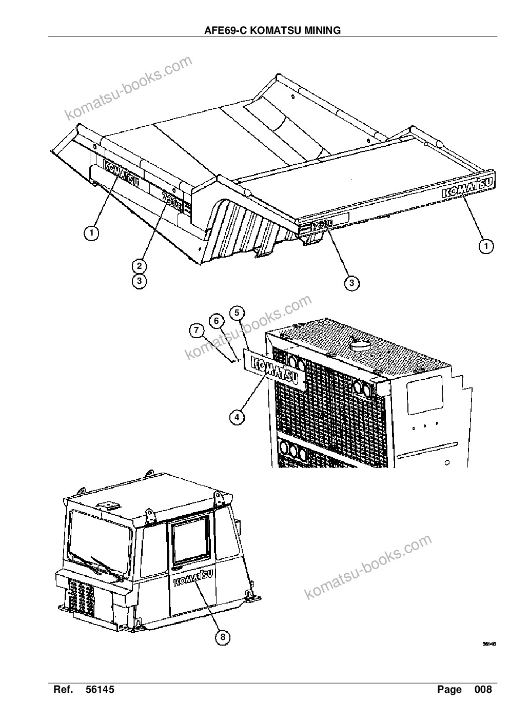 Komatsu afe69-c 730e-8 s/n a40009 - a40013 westmoreland coal Parts catalog cover Page 10
