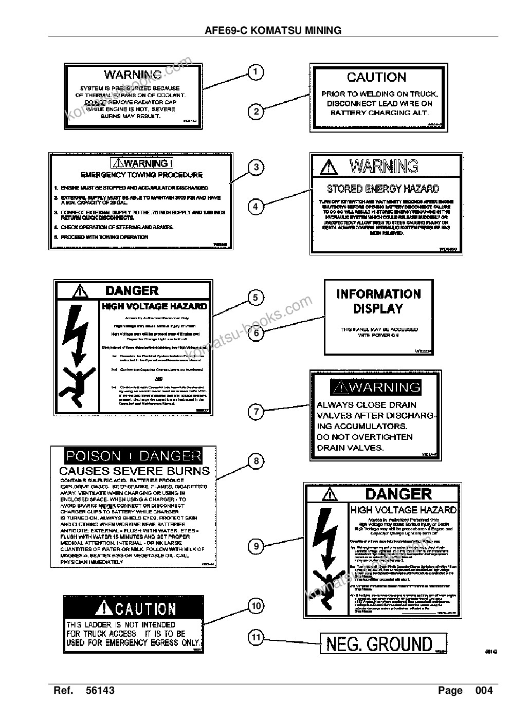 Komatsu afe69-c 730e-8 s/n a40009 - a40013 westmoreland coal Parts catalog cover Page 6