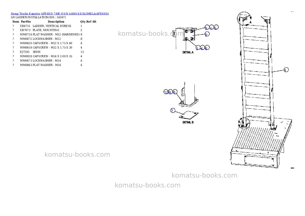 Komatsu afe69-d 730e-8 s/n a40014 kolomela Parts catalog cover Page 10 Komatsu afe69-d 730e-8 s/n a40014 kolomela Parts catalog cover Page 10