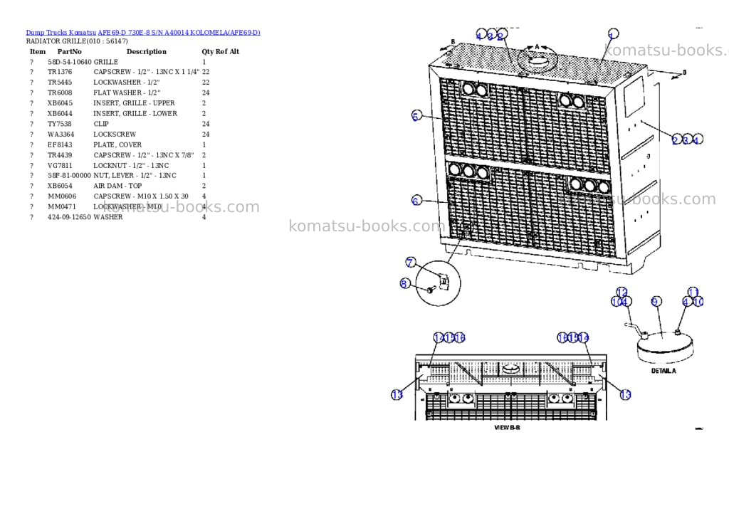 Komatsu afe69-d 730e-8 s/n a40014 kolomela Parts catalog cover Page 5 Komatsu afe69-d 730e-8 s/n a40014 kolomela Parts catalog cover Page 5