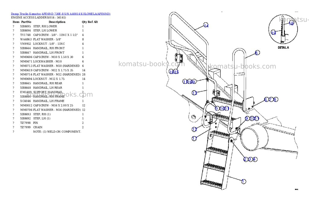 Komatsu afe69-d 730e-8 s/n a40014 kolomela Parts catalog cover Page 7 Komatsu afe69-d 730e-8 s/n a40014 kolomela Parts catalog cover Page 7
