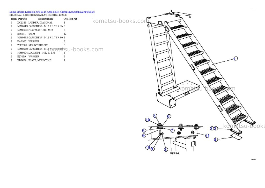Komatsu afe69-d 730e-8 s/n a40014 kolomela Parts catalog cover Page 8 Komatsu afe69-d 730e-8 s/n a40014 kolomela Parts catalog cover Page 8