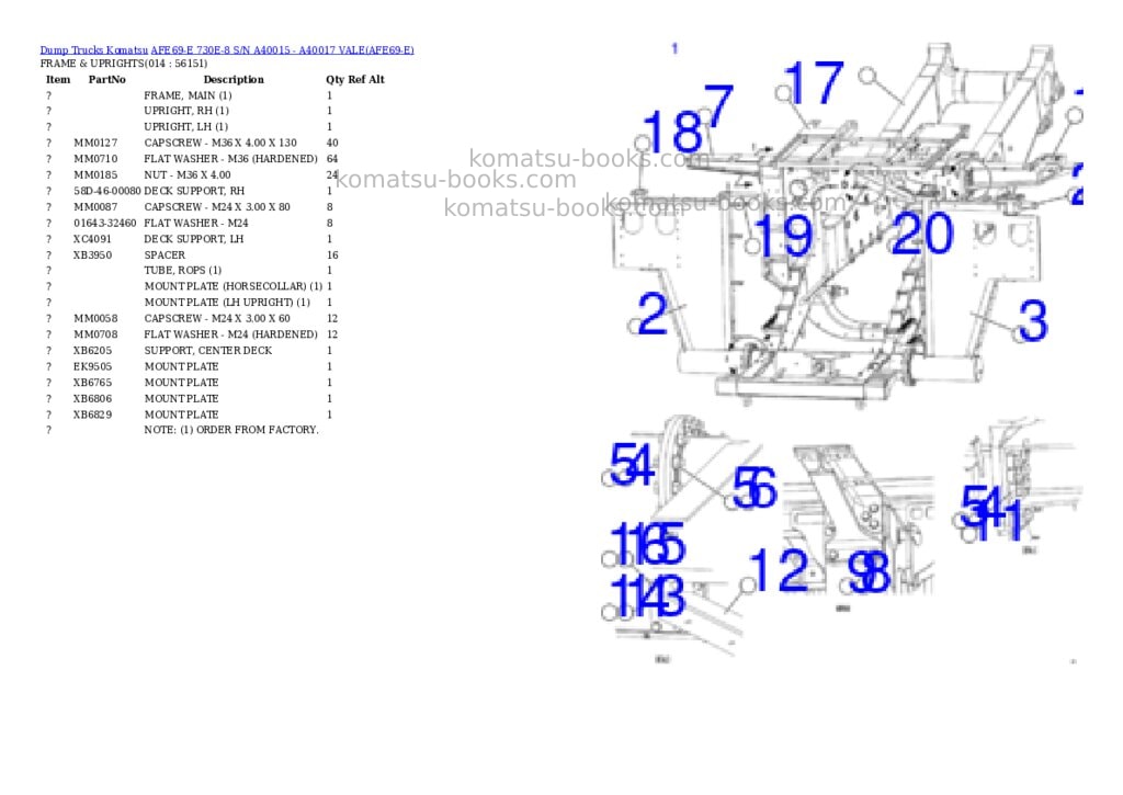 Komatsu afe69-e 730e-8 s/n a40015 - a40017 vale Parts catalog cover Page 7 Komatsu afe69-e 730e-8 s/n a40015 - a40017 vale Parts catalog cover Page 7
