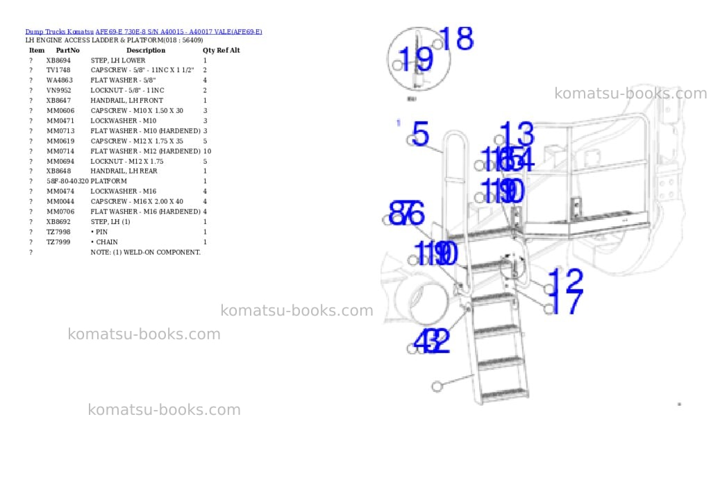 Komatsu afe69-e 730e-8 s/n a40015 - a40017 vale Parts catalog cover Page 9 Komatsu afe69-e 730e-8 s/n a40015 - a40017 vale Parts catalog cover Page 9