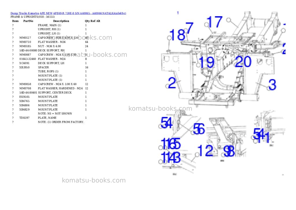Komatsu AFE69-R 730E-8 S/N A40065 - A40066 NATALKA Parts catalog cover Page 9 Komatsu AFE69-R 730E-8 S/N A40065 - A40066 NATALKA Parts catalog cover Page 9