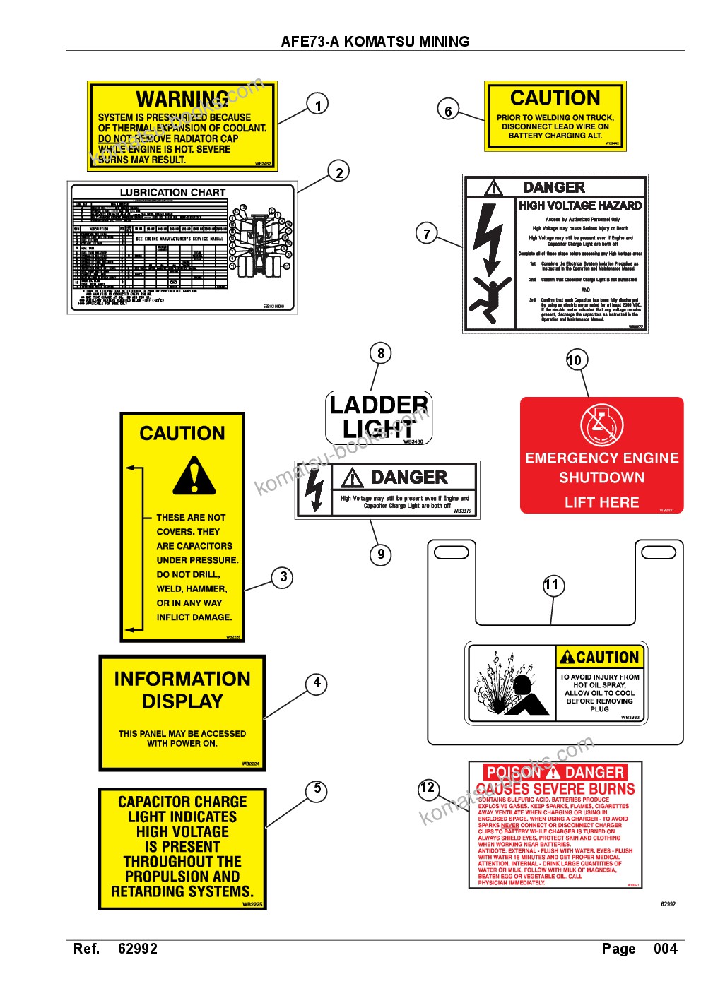 Komatsu afe73-a 980e-4 s/n a40003 - a40030, a40033 - a40042 & a40045 - a40049 suncor Parts catalog cover Page 6 Komatsu afe73-a 980e-4 s/n a40003 - a40030, a40033 - a40042 & a40045 - a40049 suncor Parts catalog cover Page 6
