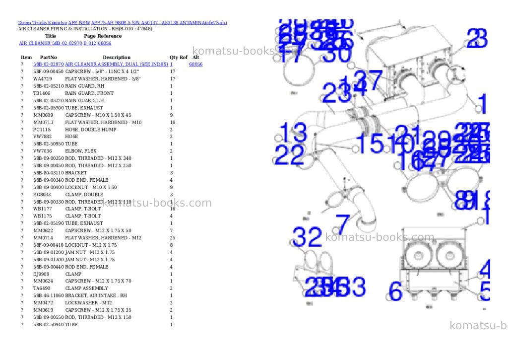 Komatsu AFE75-AH 980E-5 S/N A50137 - A50138 ANTAMINA Parts catalog cover Page 5