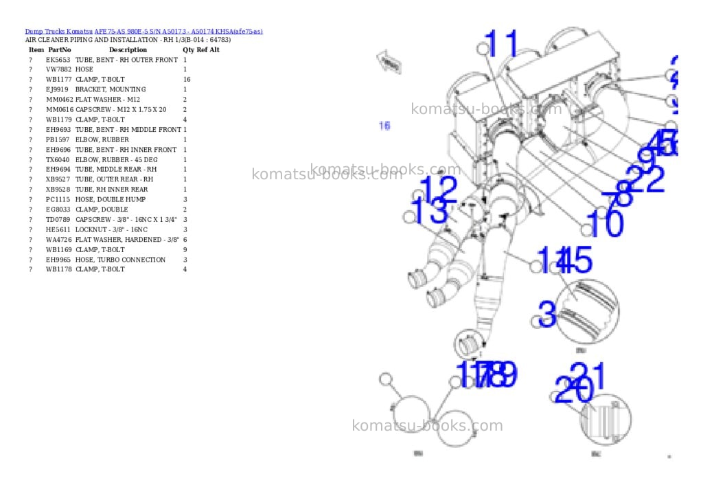 Komatsu AFE75-AS 980E-5 S/N A50173 - A50174 KHSA Parts catalog cover Page 8 Komatsu AFE75-AS 980E-5 S/N A50173 - A50174 KHSA Parts catalog cover Page 8