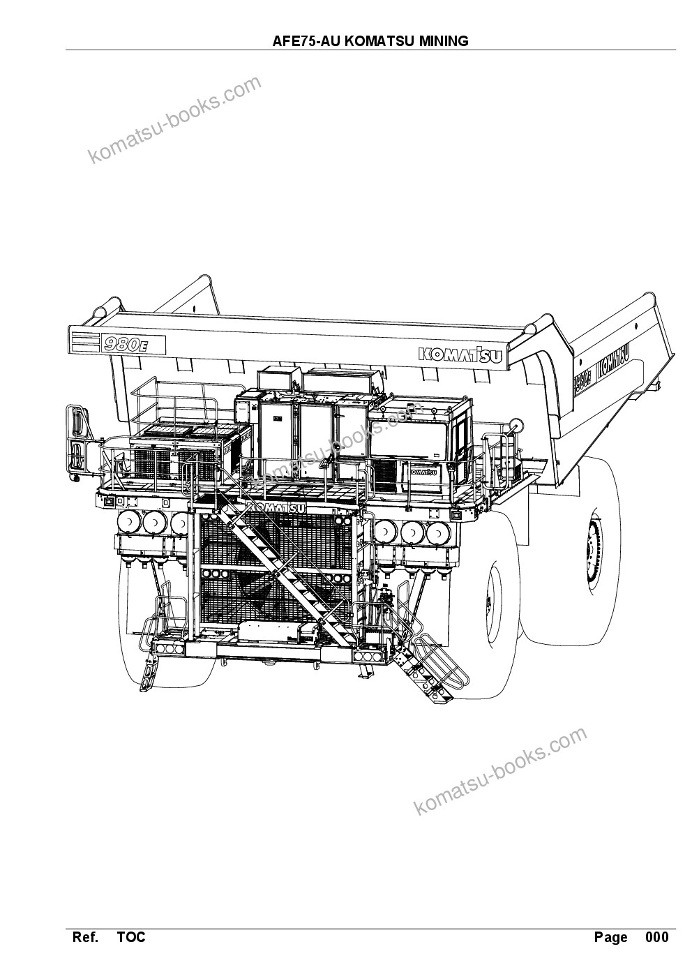 Komatsu AFE75-AU 980E-5 S/N A50177 SMS Parts catalog cover Komatsu AFE75-AU 980E-5 S/N A50177 SMS Parts catalog cover