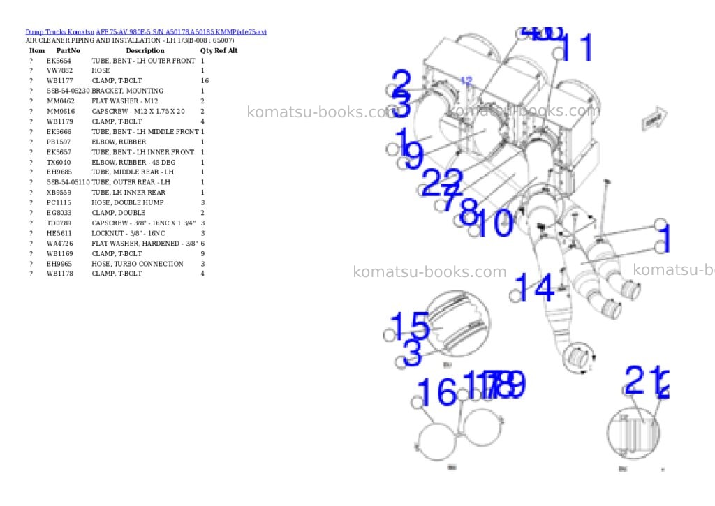 Komatsu AFE75-AV 980E-5 S/N A50178,A50185 KMMP Parts catalog cover Page 4