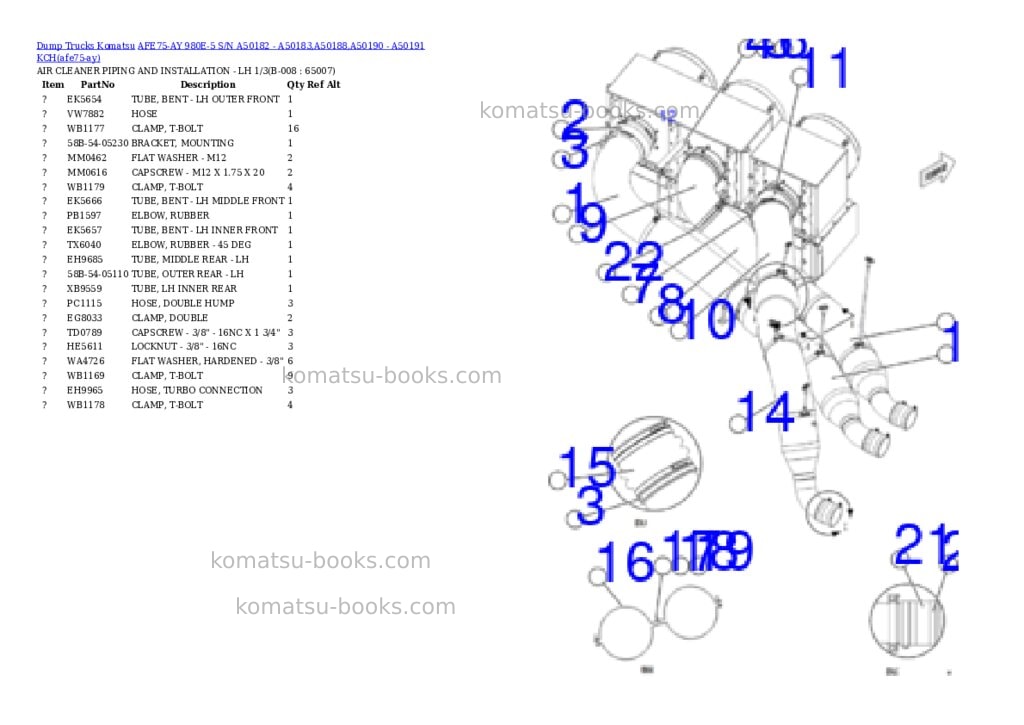 Komatsu AFE75-AY 980E-5 S/N A50182 - A50183,A50188,A50190 - A50191 KCH Parts catalog cover Page 4 Komatsu AFE75-AY 980E-5 S/N A50182 - A50183,A50188,A50190 - A50191 KCH Parts catalog cover Page 4