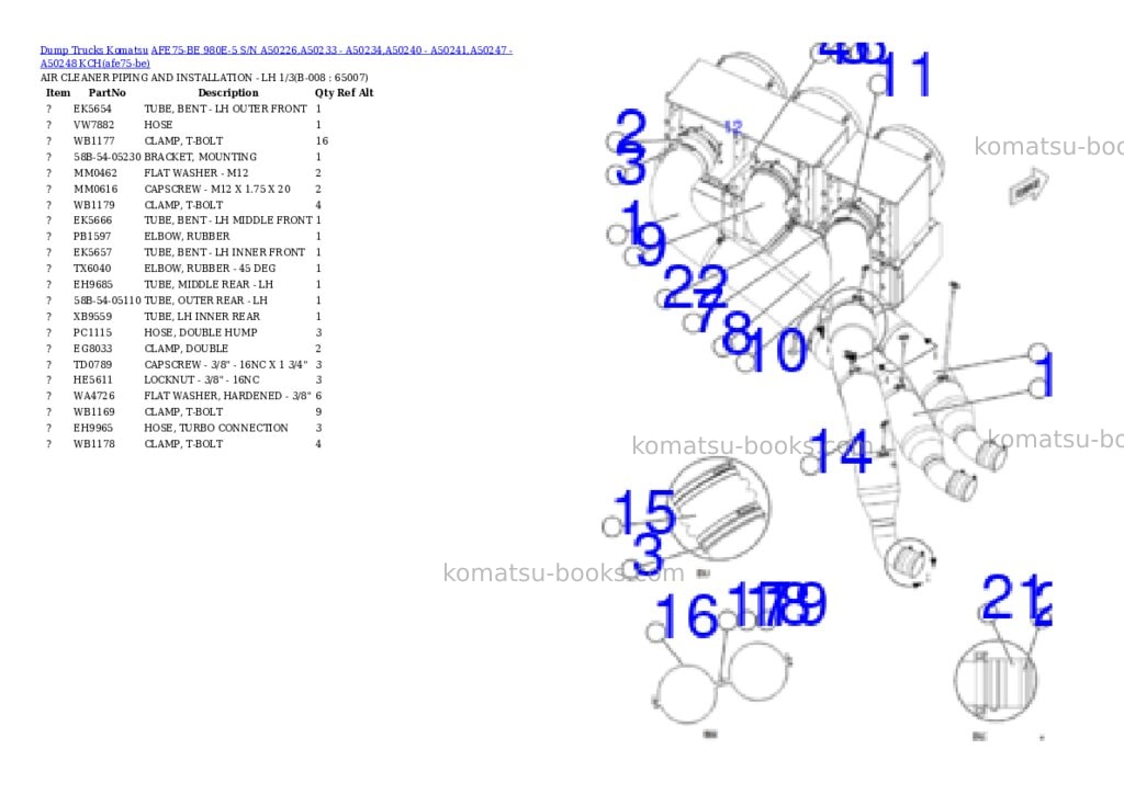 Komatsu AFE75-BE 980E-5 S/N A50226,A50233 - A50234,A50240 - A50241,A50247 - A50248 KCH Parts catalog cover Page 4