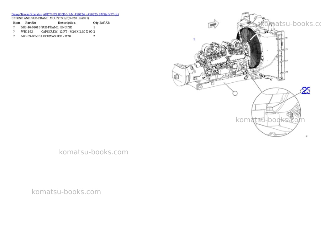 Komatsu AFE77-BX 830E-5 S/N A50224 - A50225 SMS Parts catalog cover Page 10 Komatsu AFE77-BX 830E-5 S/N A50224 - A50225 SMS Parts catalog cover Page 10