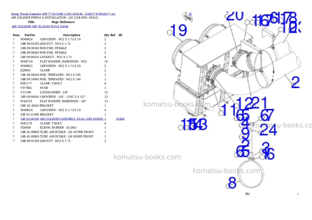 Komatsu AFE77-CA 830E-5 S/N A50236 - A50237 KCH Parts catalog cover Page 4 Komatsu AFE77-CA 830E-5 S/N A50236 - A50237 KCH Parts catalog cover Page 4